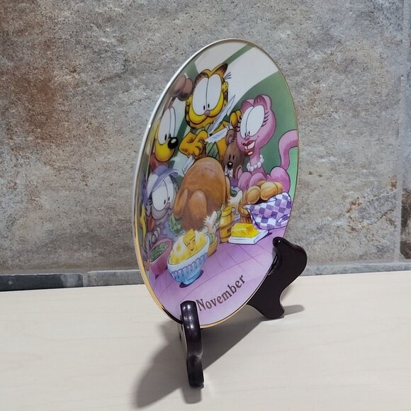 Garfield Calendar November Plate Jim Davis Plate No A 1444 Danbury Mint - Picture 10 of 14